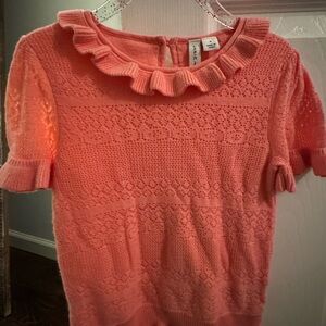 Janie and Jack Pink Ruffled Knit Blouse